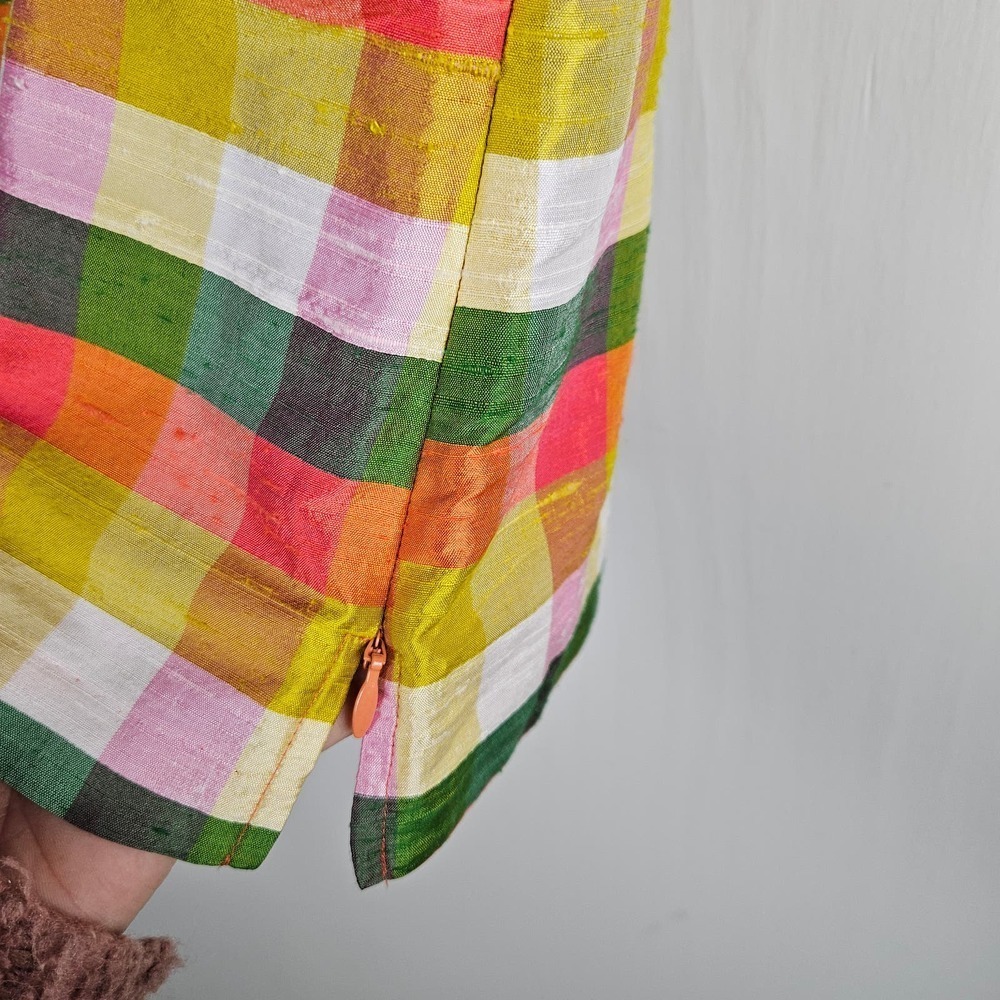 Talbots Multicolor Check Silk Tank Shell 14p Cora… - image 5